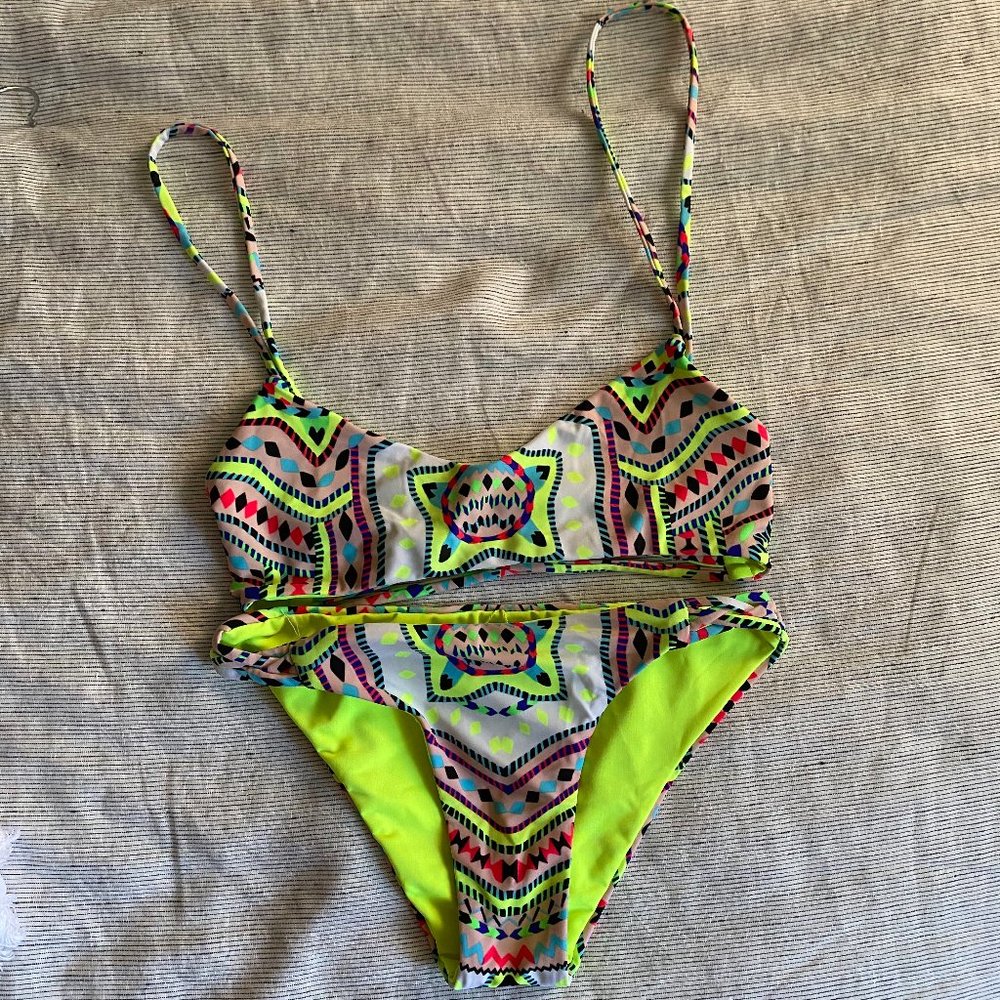 Mara Hoffman Colorful Print Halter Bikini